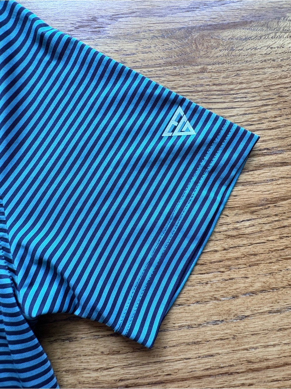 Maelreg Teal and Navy Performance Striped Polo- boys 14/16 - Picture 3 of 11